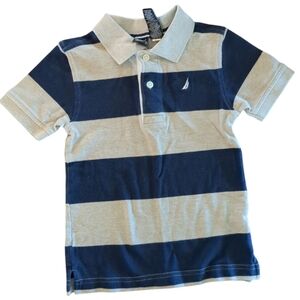 NAUTICA Navy And Grey Short Sleeve Polo